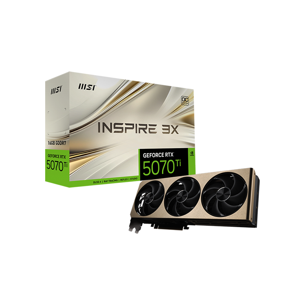 MSI GeForce RTX™ 5070 Ti 16G Inspire 3X OC Plus 16GB GDDR7 Graphic Car