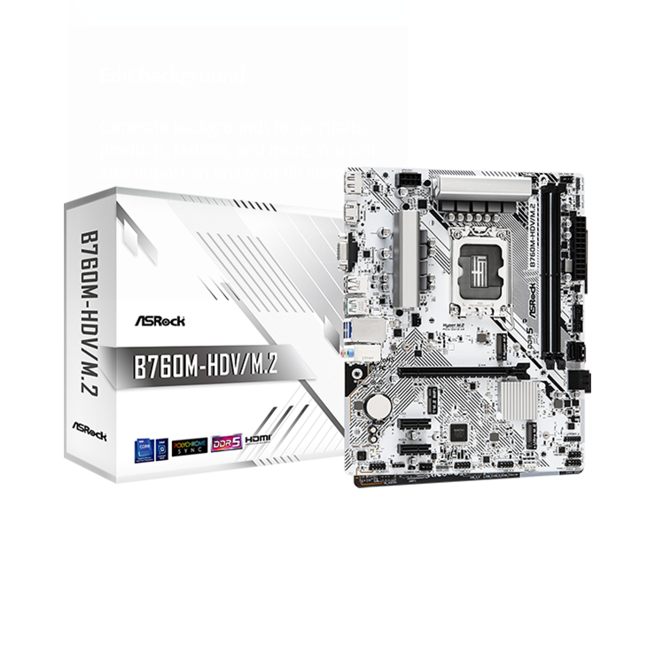ASROCK B760M-HDV/M.2 DDR5 Intel LGA1700 MATX Motherboard ASROCK B760M-HDV/M.2 DDR5 Intel LGA1700 MATX Motherboard