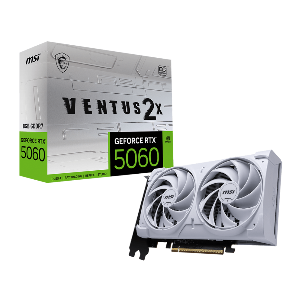 MSI GeForce RTX™ 5060 8G Ventus 2X OC White 8GB GDDR7 Graphics Card