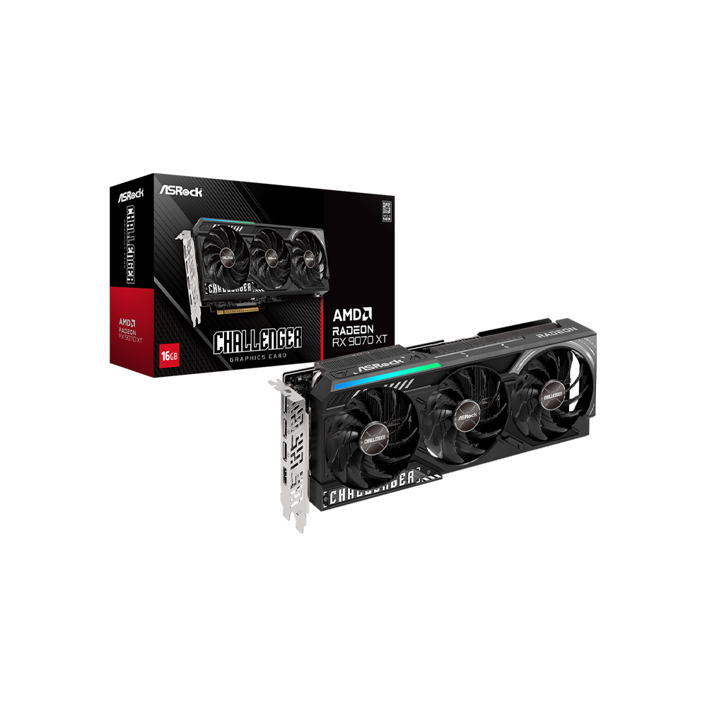 ASRock AMD Radeon™ RX 9070 XT Challenger 16GB GDDR6 Graphic Card ASRock AMD Radeon™ RX 9070 XT Challenger 16GB GDDR6 Graphic Card