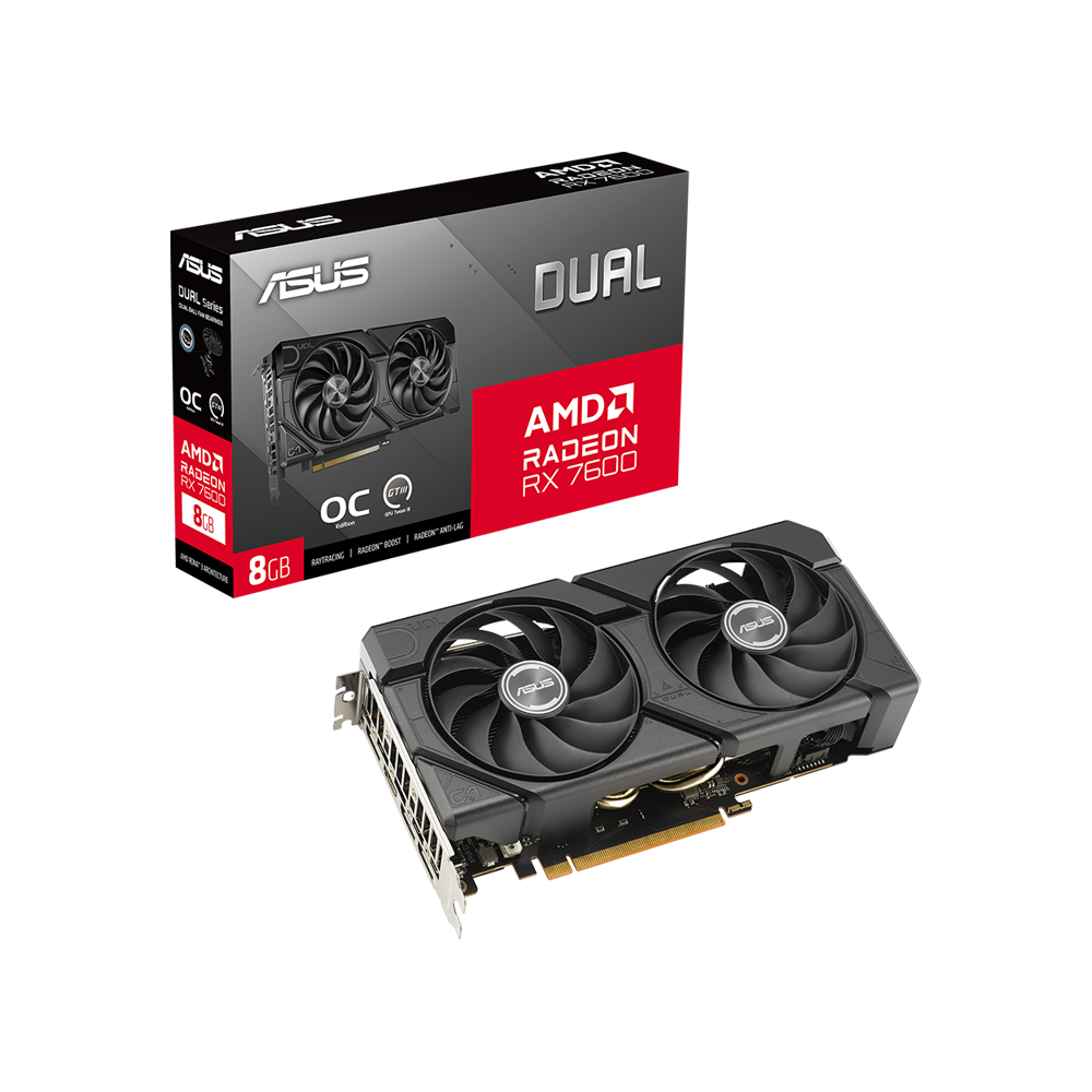 ASUS Dual Radeon™ RX 7600 EVO OC Edition 8GB GDDR6 Graphic Card
