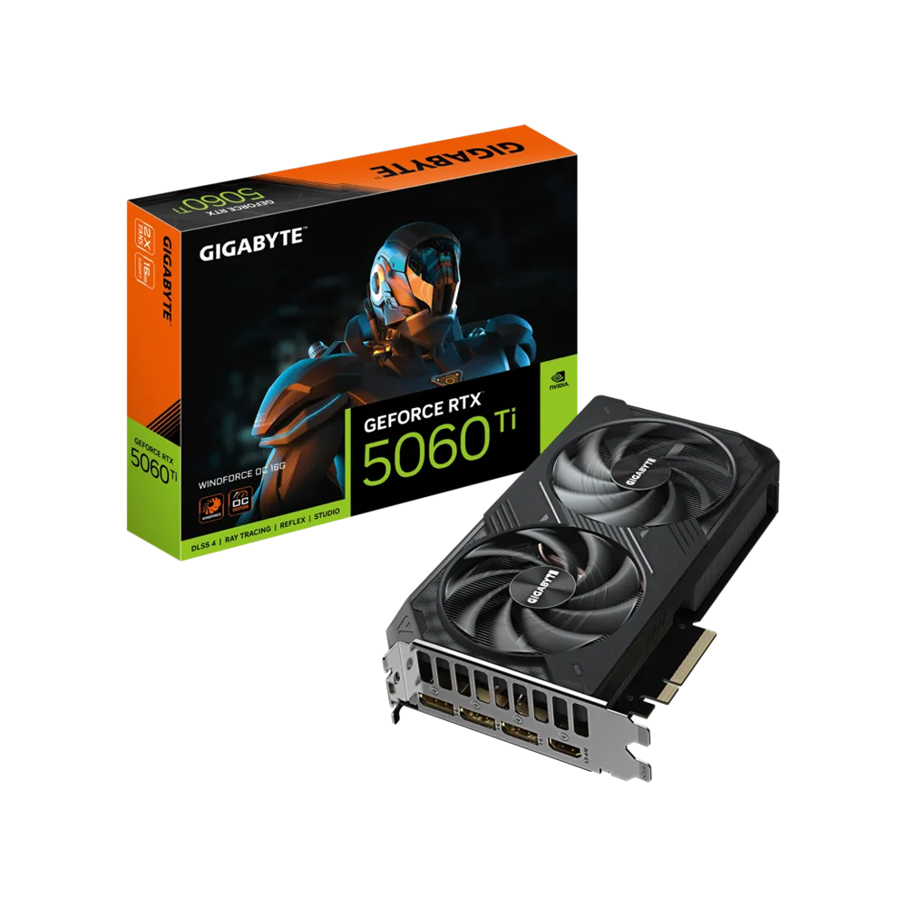 GIGABYTE GeForce RTX™ 5060 Ti WINDFORCE OC 16GB GDDR7 Graphic Card