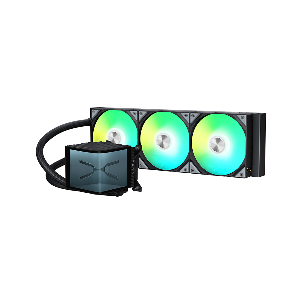 TRYX PANORAMA ARGB 360mm L-shaped AMOLED Screen Liquid Cooler [Black/W