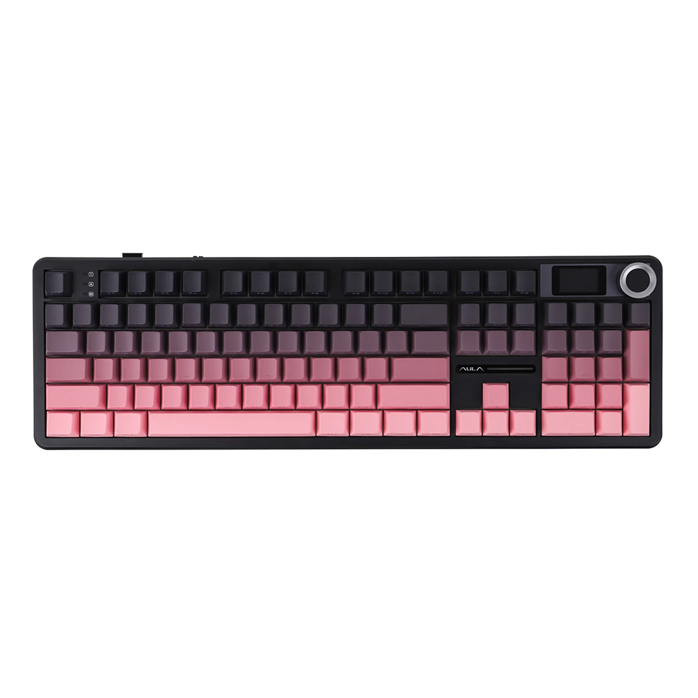 AULA F108 PRO Pink Side-Printed Gaming Keyboard - LEOBOG Greywood V3 S