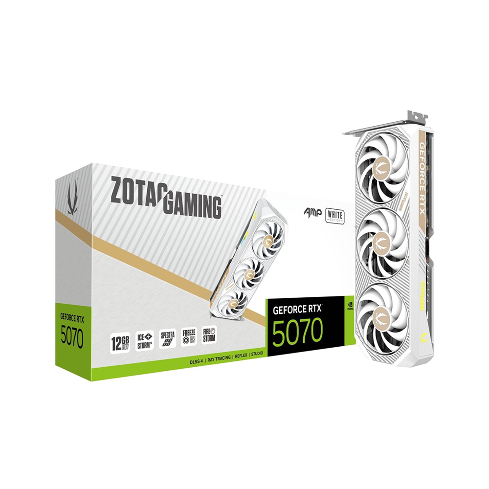 Zotac Gaming GeForce RTX 5070 AMP White Edition 12GB GDDR7 Graphics Ca