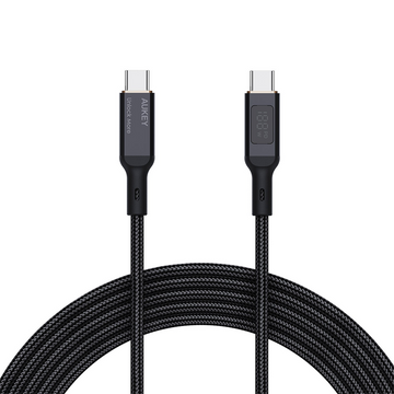 AUKEY CB-MCC101 1m 100W Nylon Braided USB C to C Cable with LCD Display