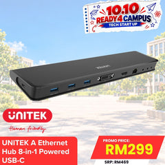 [Flash Sales Only] UNITEK uHUB S7+ 8-in-1 Powered USB Type C/A Ethernet Hub [D001A]