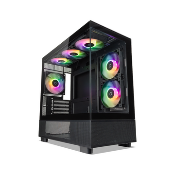 TECWARE INFINITY M ARGB Micro-ATX TG PC Case 3x ARGB 120mm Fan - Black