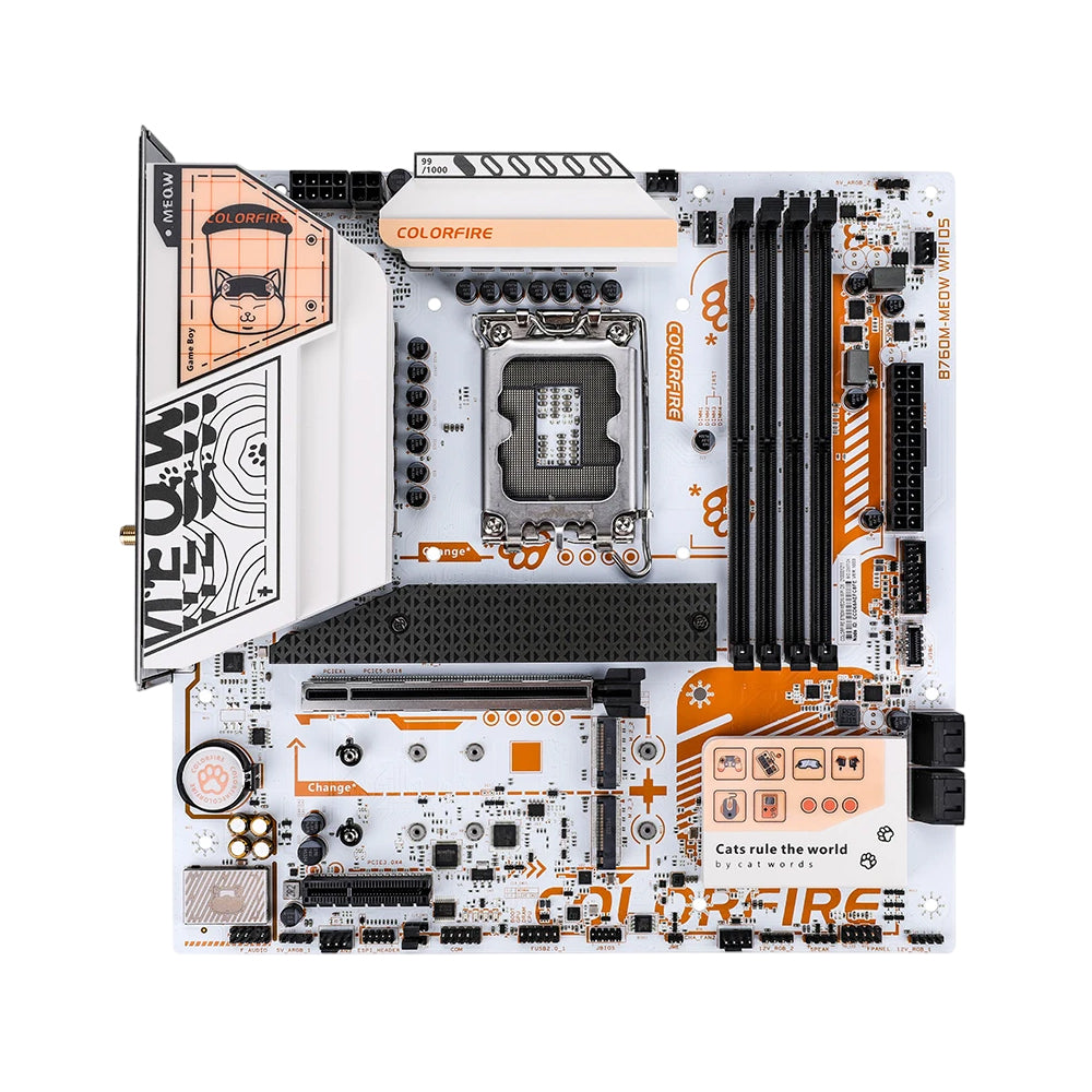 Colorful COLORFIRE B760M-MEOW WIFI D5 Orange LGA1700 Micro-ATX Motherb