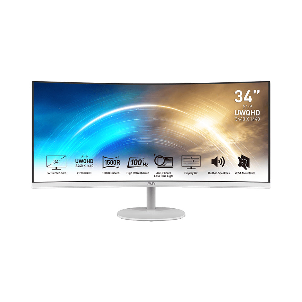 MSI PRO MP341CQW 34" UWQHD 100HZ VA Curved Productivity Monitor