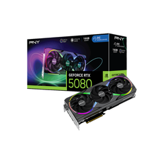 PNY GeForce RTX™ 5080 ARGB EPIC-X RGB™ Overclocked Triple Fan GPU 16GB GDDR7 Graphic Card