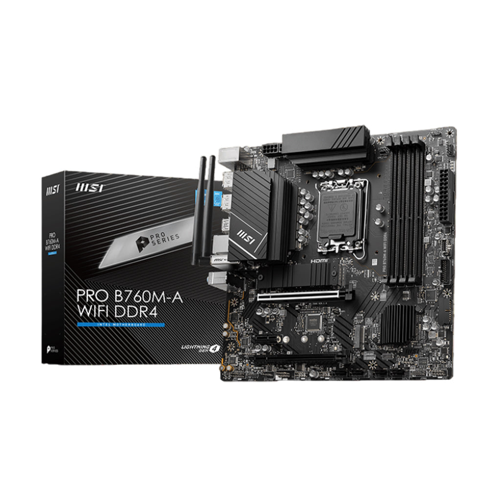 MSI PRO B760M-A WIFI DDR4 LGA1700 Micro-ATX Motherboard