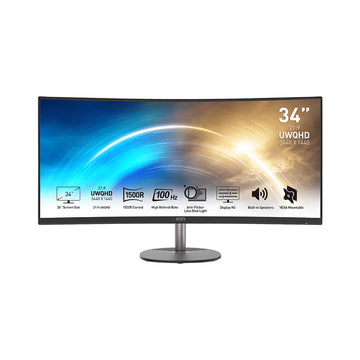 MSI PRO MP341CQ 34" UWQHD 100HZ VA Curved Productivity Monitor