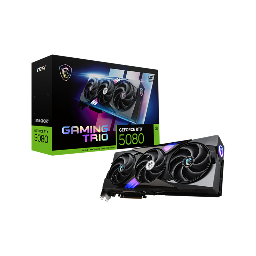 MSI GeForce RTX™ 5080 16G Gaming Trio OC 16GB GDDR7 Graphic Card