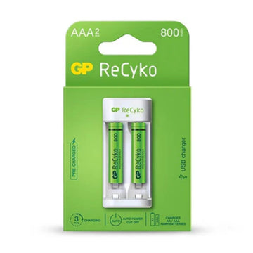 GP ReCyko 2-Slot E211 USB Charger with AAA Batteries