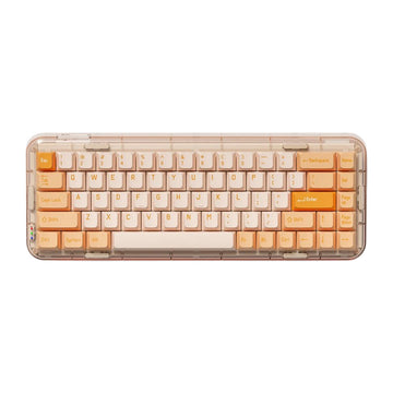 MelGeek Mojo68 Rose 65% Transparent Mechanical Keyboard [Gateron Pro White Switch]