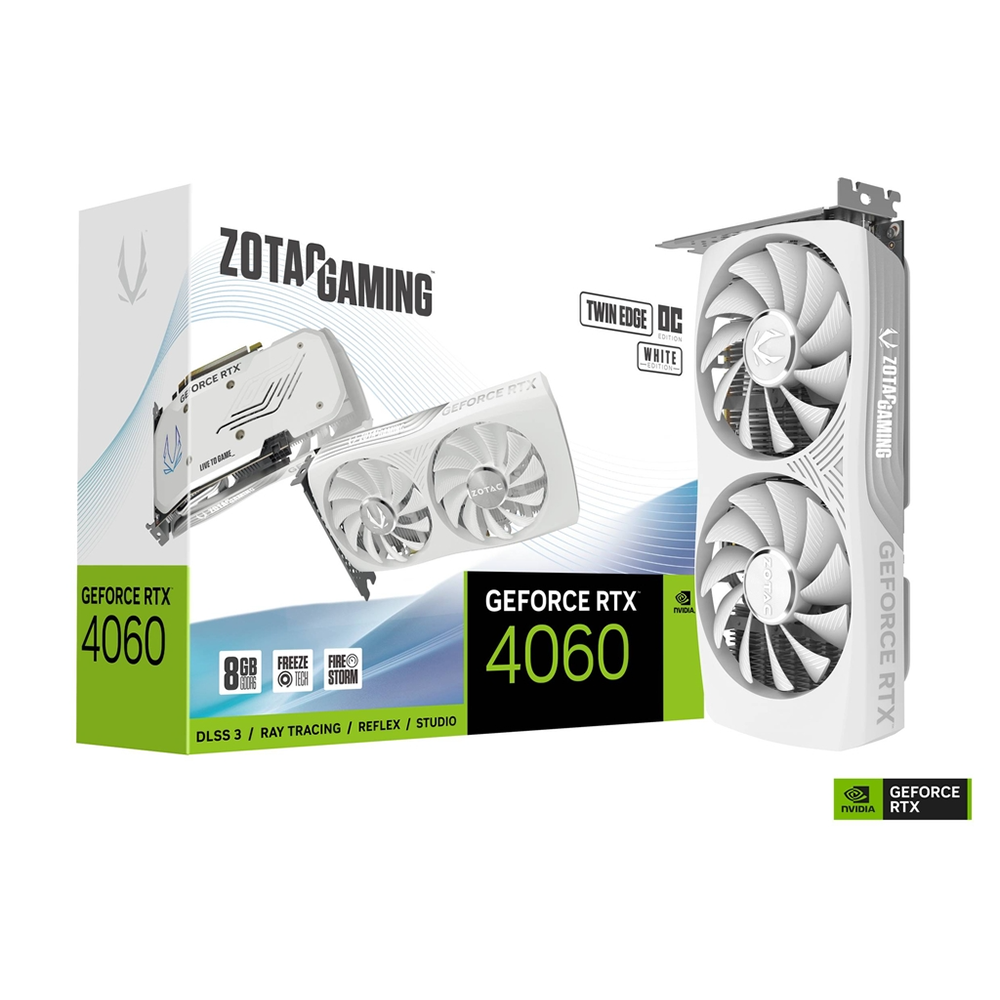 ZOTAC GAMING GeForce RTX 4060 8GB Twin Edge OC White Edition Graphics Card [ZT-D40600Q-10M]