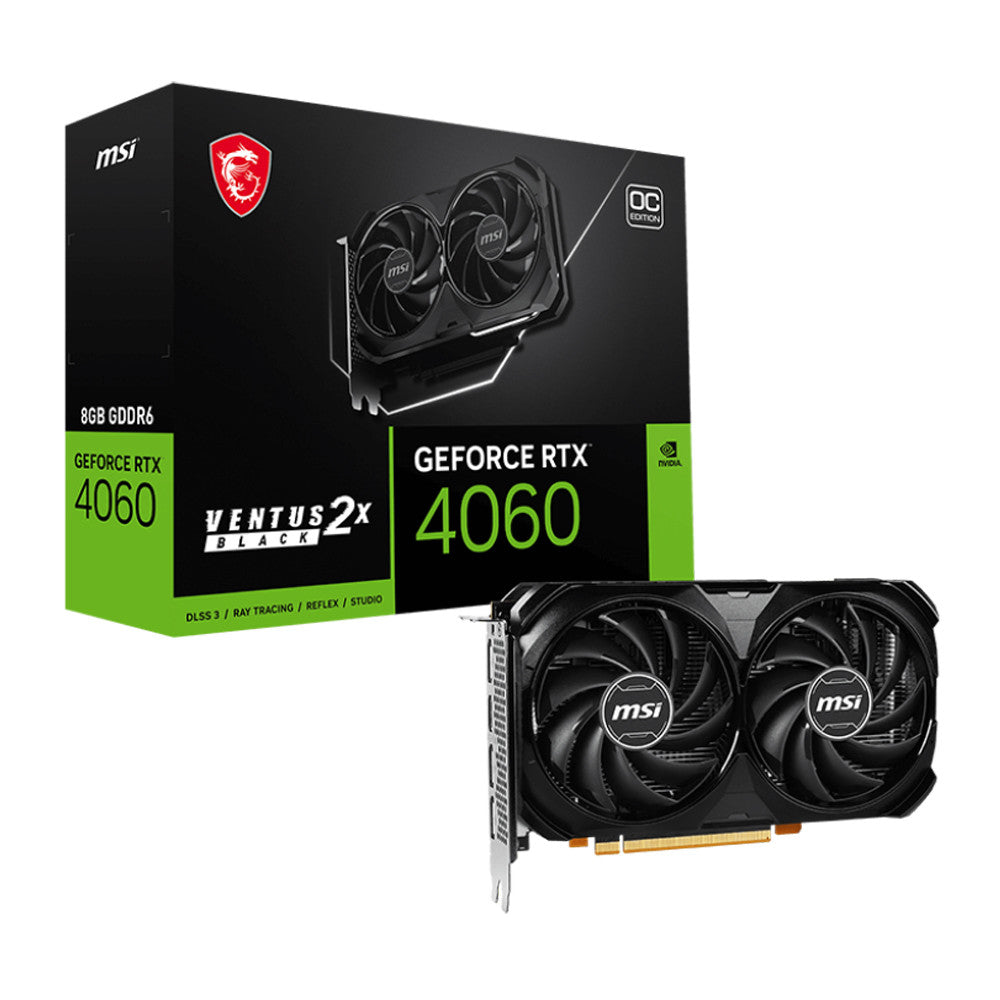 MSI GeForce RTX 4060 Ventus 2X Black 8G OC GDDR6 Graphics Card