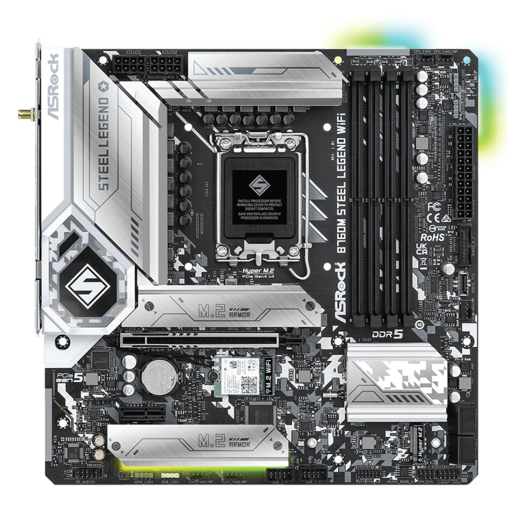 ASROCK B760M Steel Legend WIFI DDR5 Intel LGA1700 MATX Motherboard