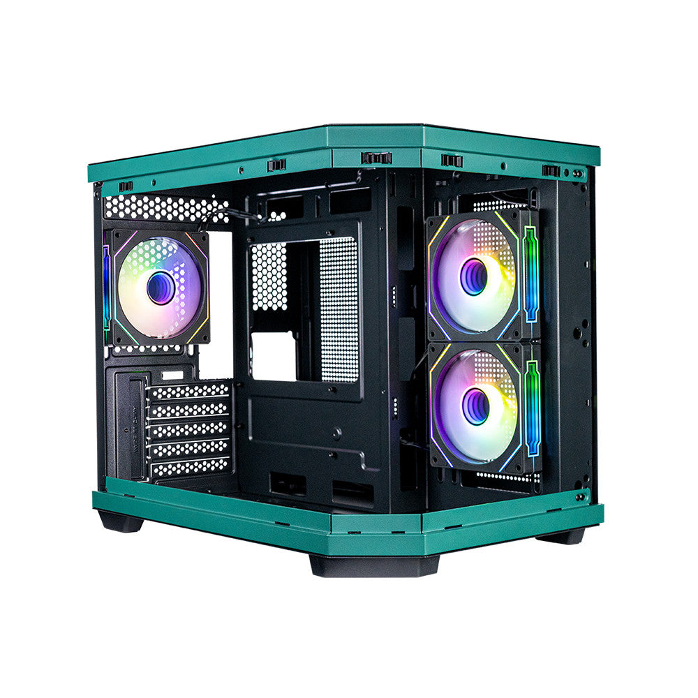 Computer Case Tri Slevcase ALLURE Tri-Dimension Panoramic MATX PC Case