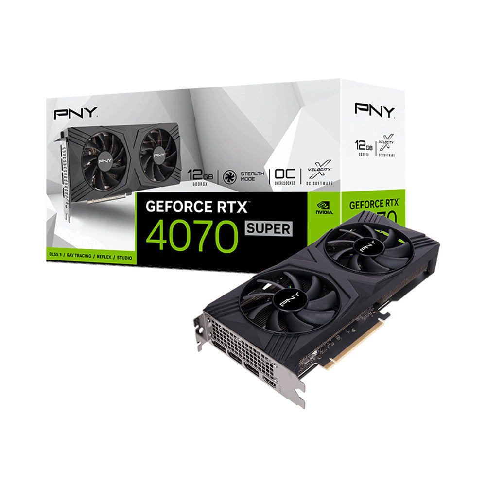 PNY GeForce RTX 4070 SUPER 12GB VERTO Overclocked Dual Fan Graphics Ca