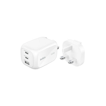Belkin BoostCharge Pro 3-Port GaN Wall Charger 100W + International Plug Tip [WCH016myWH]