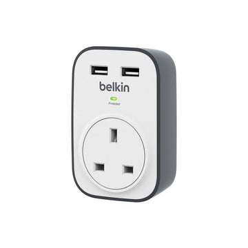 Belkin SurgeCube 1 Outlet Surge Protector with 2 x 2.4A Shared USB Charging [BSV103sa]
