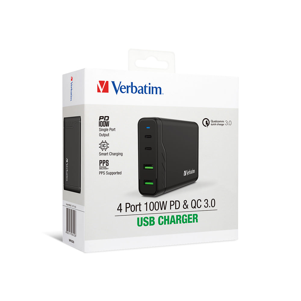 Verbatim 4 Port 100W USB Charger