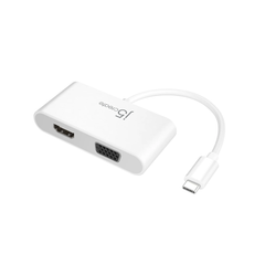 J5 Create JCA174 Type C To Dual HDMI & VGA (F) Display Adapter - White