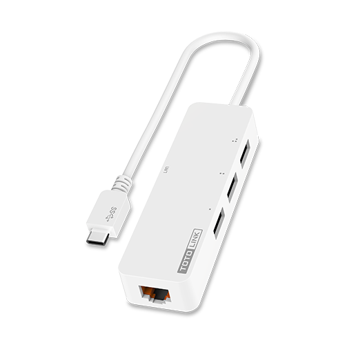 TOTOLINK 3 Port USB 3.0 With RJ45 Gigabit Ethernet Adapter & Converter - White