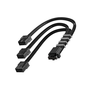 AsiaHorse PCIe 5.0 4 Kit - 12 with 4 Pin Sleeved Cable - Black