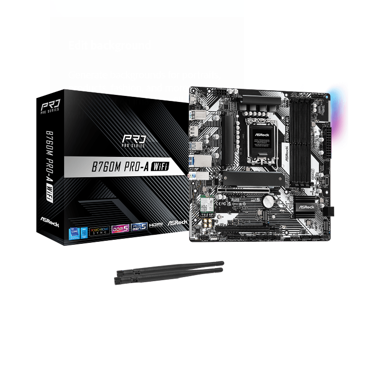 ASRock B760M Pro-A WiFi LGA1700 Micro-ATX Motherboard