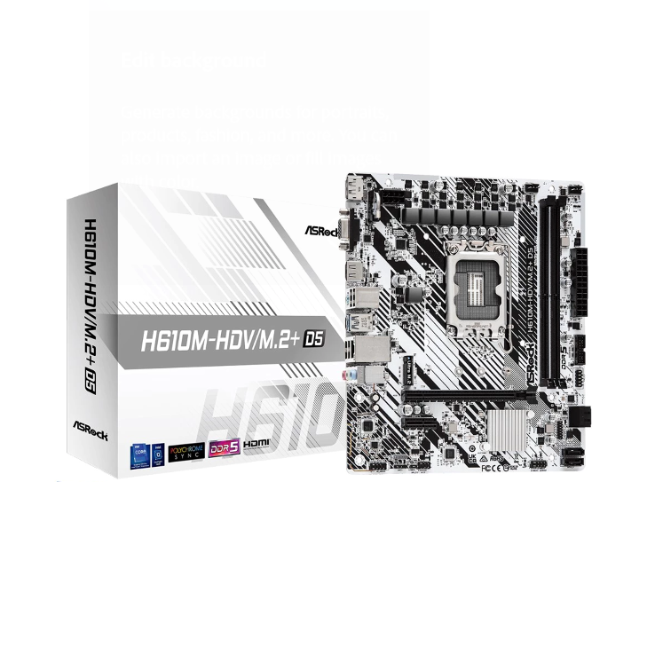 ASRock H610M-HDV/M.2+ D5 LGA1700 Micro-ATX Motherboard