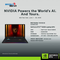 MSI Raider 18 HX AI Gaming Laptop [A2XWIG-048MY]