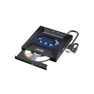 Unitek 5 in 1 External Optical Drive with USB Hub