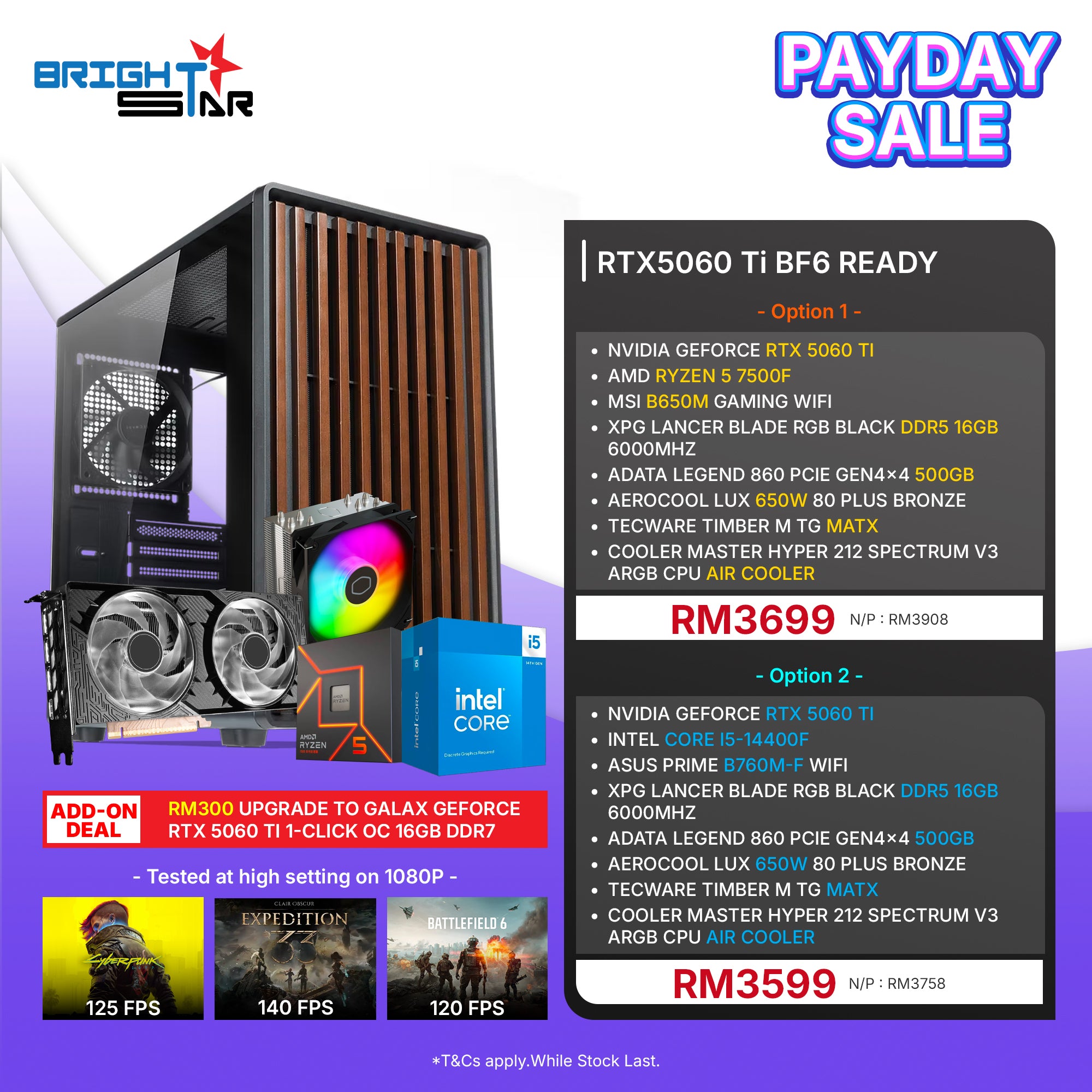 Brightstar Meta PC Set - RTX5060 Ti BF6 Ready