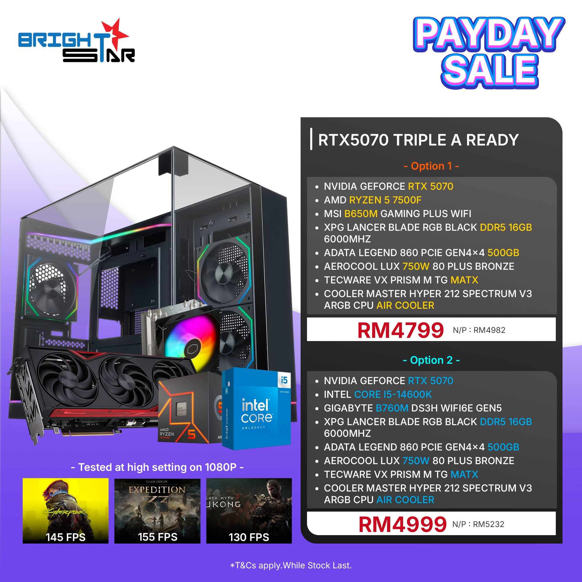 Brightstar Meta PC Set - RTX5070 Triple A Ready