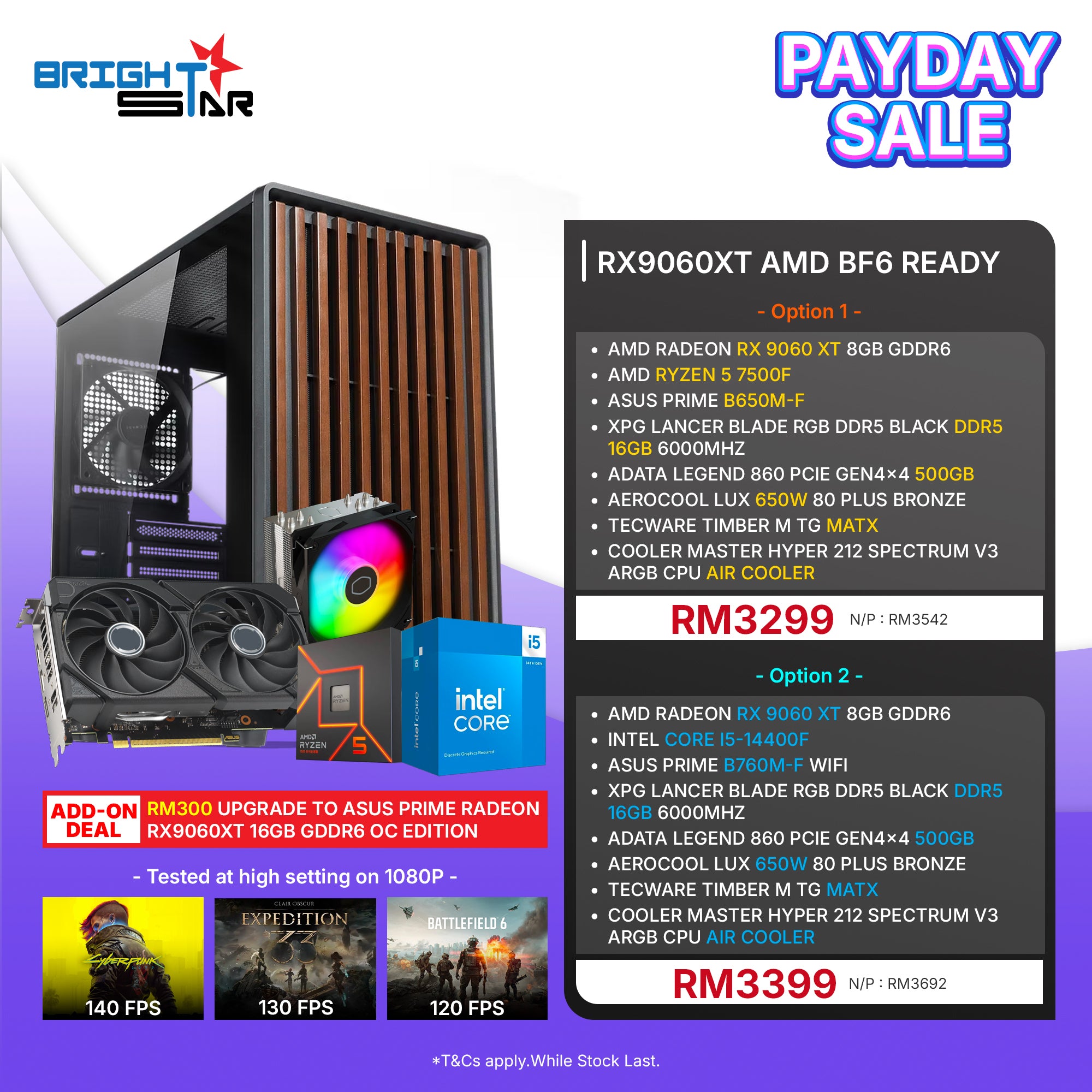 Brightstar Meta PC Set - RX9060XT BF6 Ready