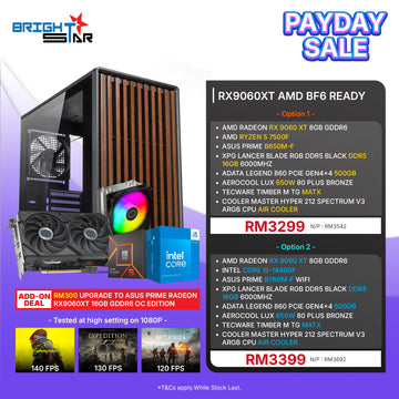 Brightstar Meta PC Set - RX9060XT BF6 Ready