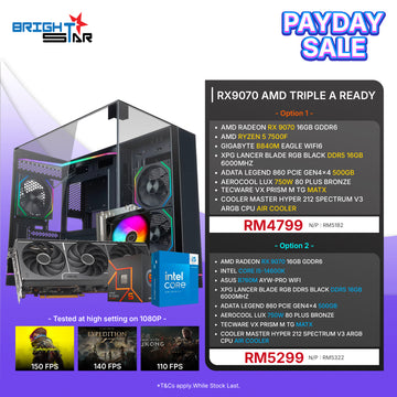 Brightstar Meta PC Set - RX9070 Triple A READY