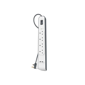 Belkin 4-Socket with 2 USB Ports Surge Protector [BSV401SA2M]