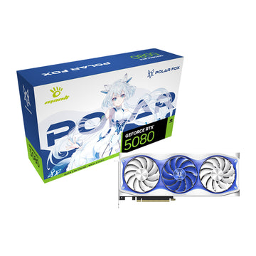 Manli Polar Fox GeForce RTX™ 5080 OC 16GB GDDR7 V2 Graphic Card