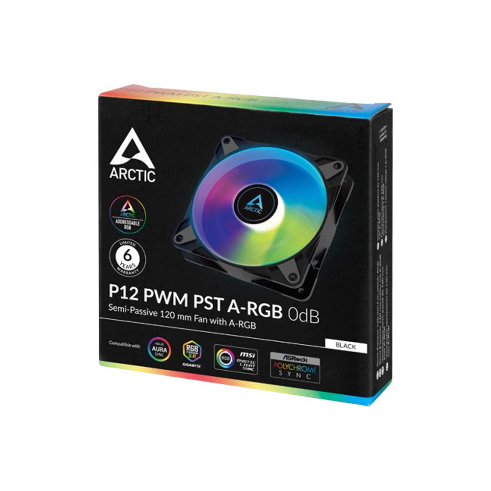 Arctic P12 PWM PST A-RGB 120mm PWM Case Fan [Black/White]