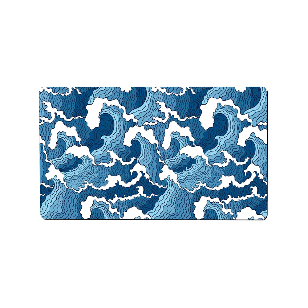Blue Japanese Wave Pattern Mousepad [Medium/Large]