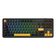 AULA F87 Gray Wood Switch V3 Gasket Mechanical Keyboard - Thunder Black