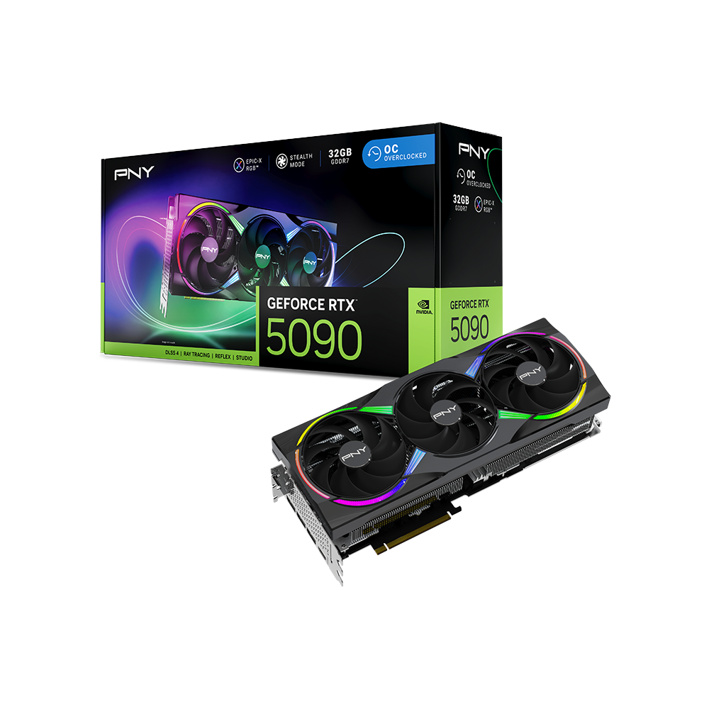 PNY GeForce RTX™ 5090 ARGB EPIC-X RGB™ Overclocked Triple Fan 32GB GDDR7 Graphic Card
