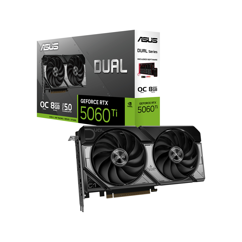 ASUS Dual GeForce RTX™ 5060 Ti 8GB GDDR7 OC Edition Graphic Card