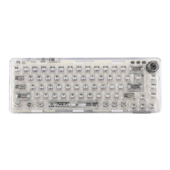 F68 AULA F68 Transparent Mechanical Keyboard [Blue/Purple/White Green/Whit