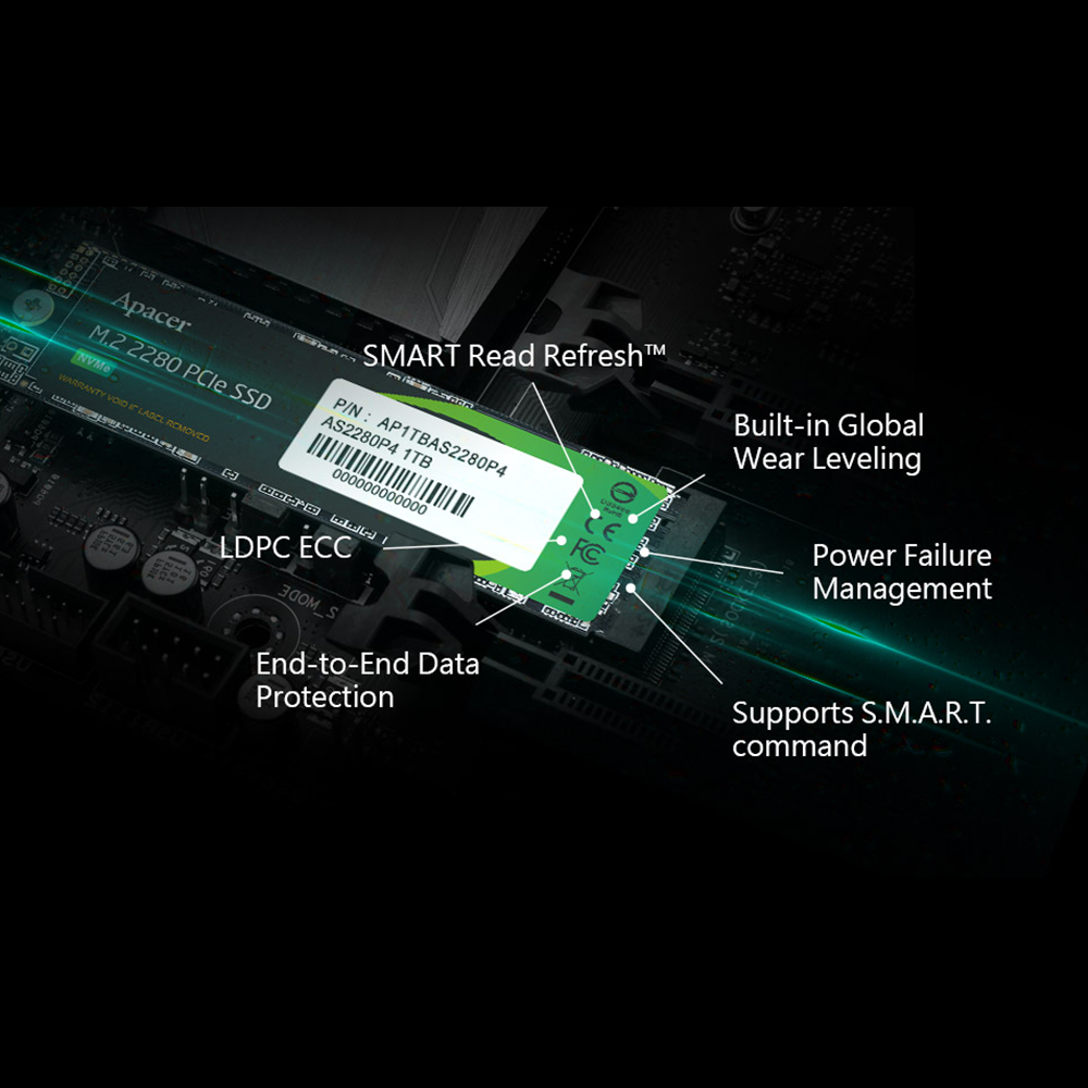 Apacer M.2 PCIe Gen3 x4 SSD 512GB ② Apacer AS2280P4U and