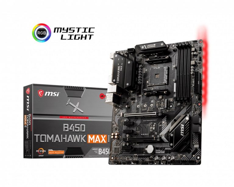 MSI B450 Tomahawk Max II ATX Motherboard (AMD AM4 Socket, 4x DDR4, DVI